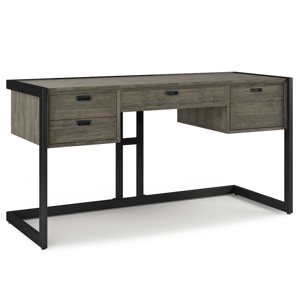 Hampden SOLID ACACIA WOOD Desk in Weathered Grey. Picture 1