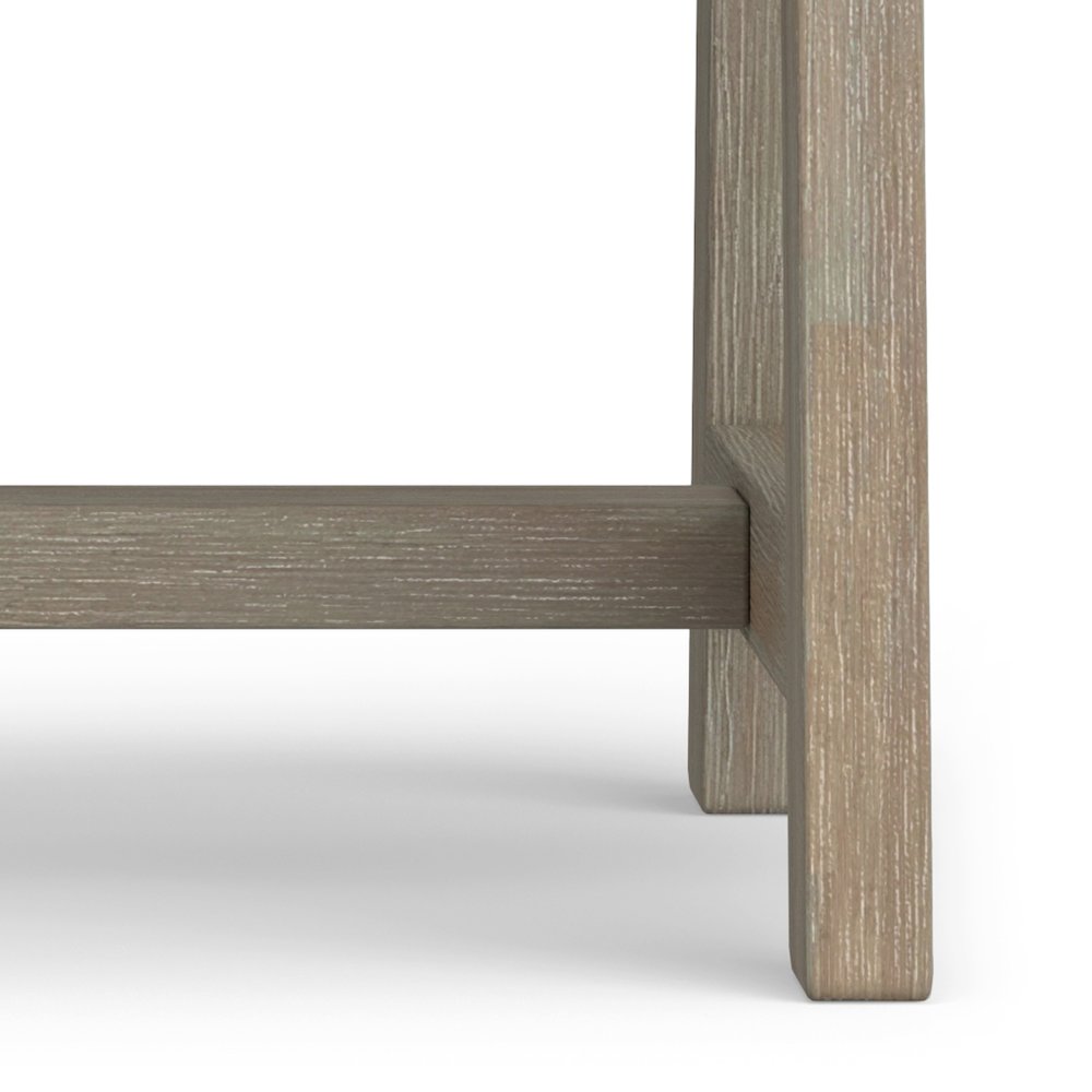 Sawhorse Solid Wood End Table In Distressed Grey. Picture 3