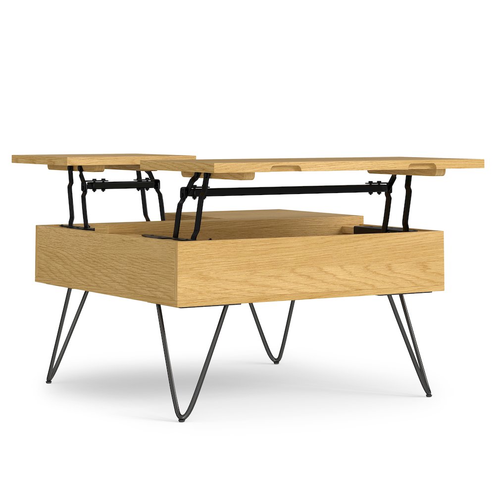 Hunter Lift Top Square Coffee Table In Oak. Picture 1