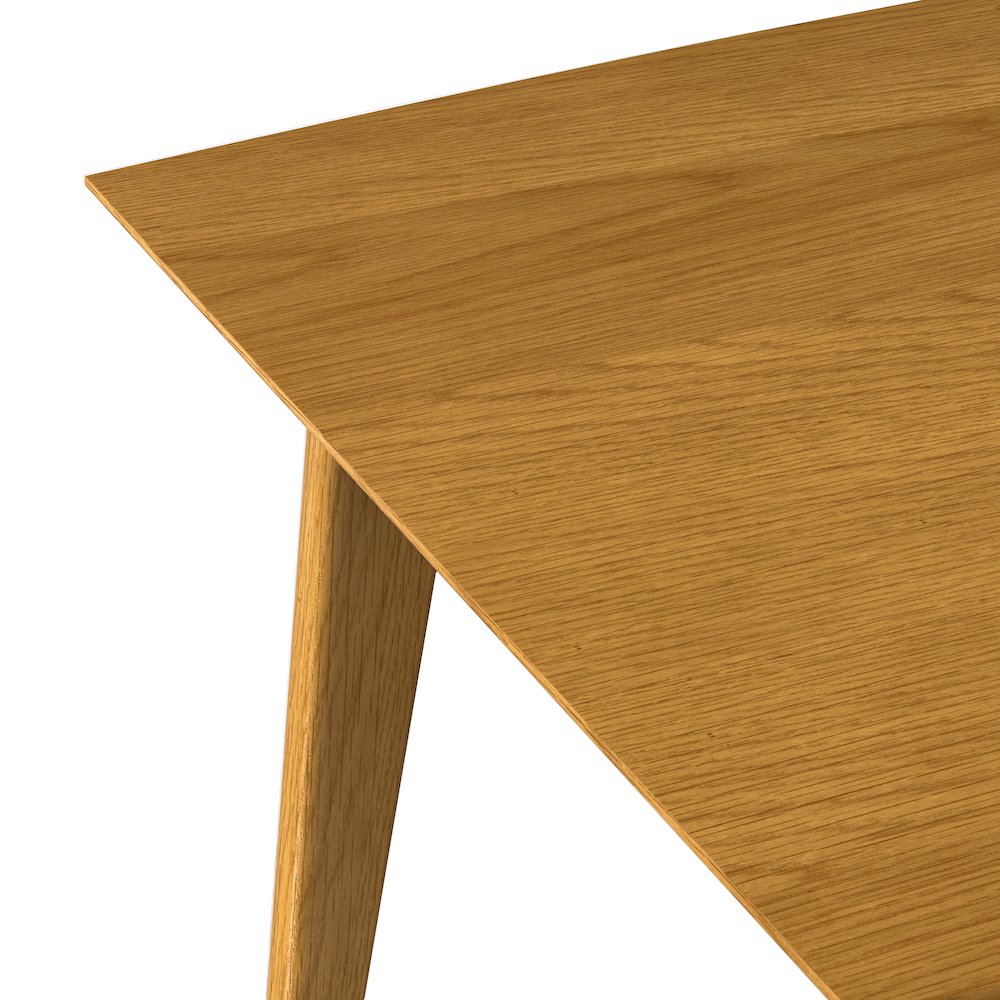 Draper Solid Wood Mid Century Rectangle Dining Table In Oak Veneer. Picture 8