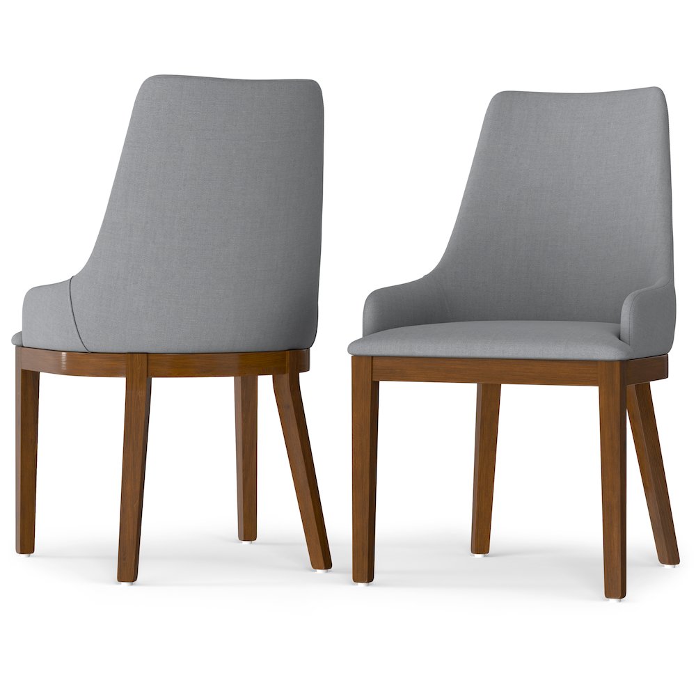 Stephanie Dining Chair (Set of 2) in Light Grey Linen Look Fabric. Picture 1