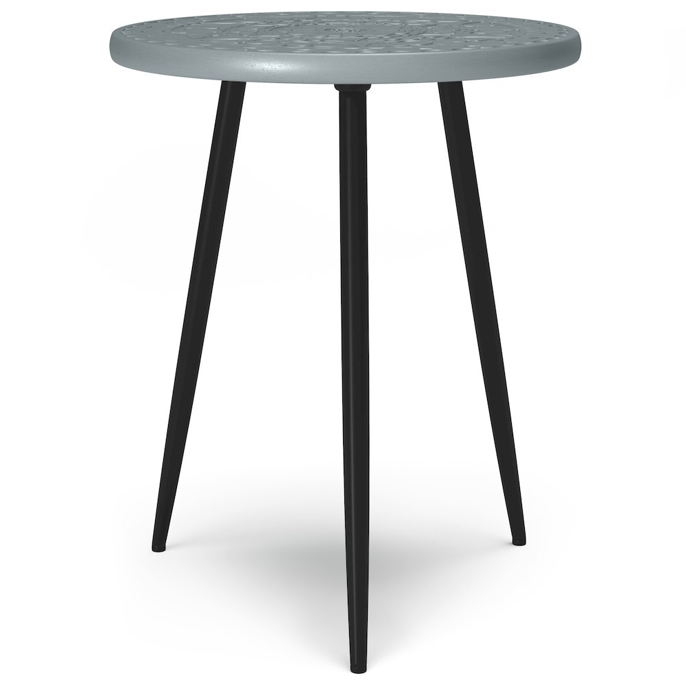Sherbourne SOLID MANGO WOOD Side Table in Grey. Picture 2