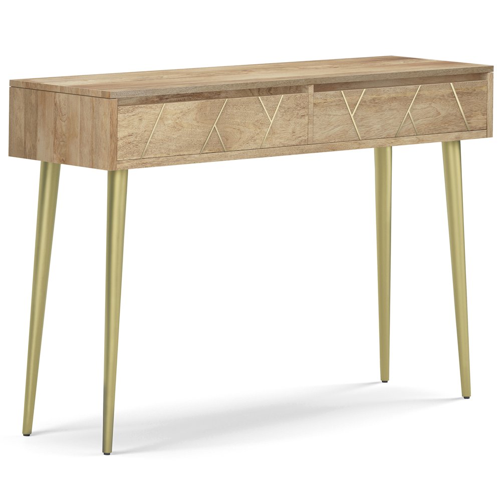 Jager Solid Mango Wood Console Table In Natural. Picture 1