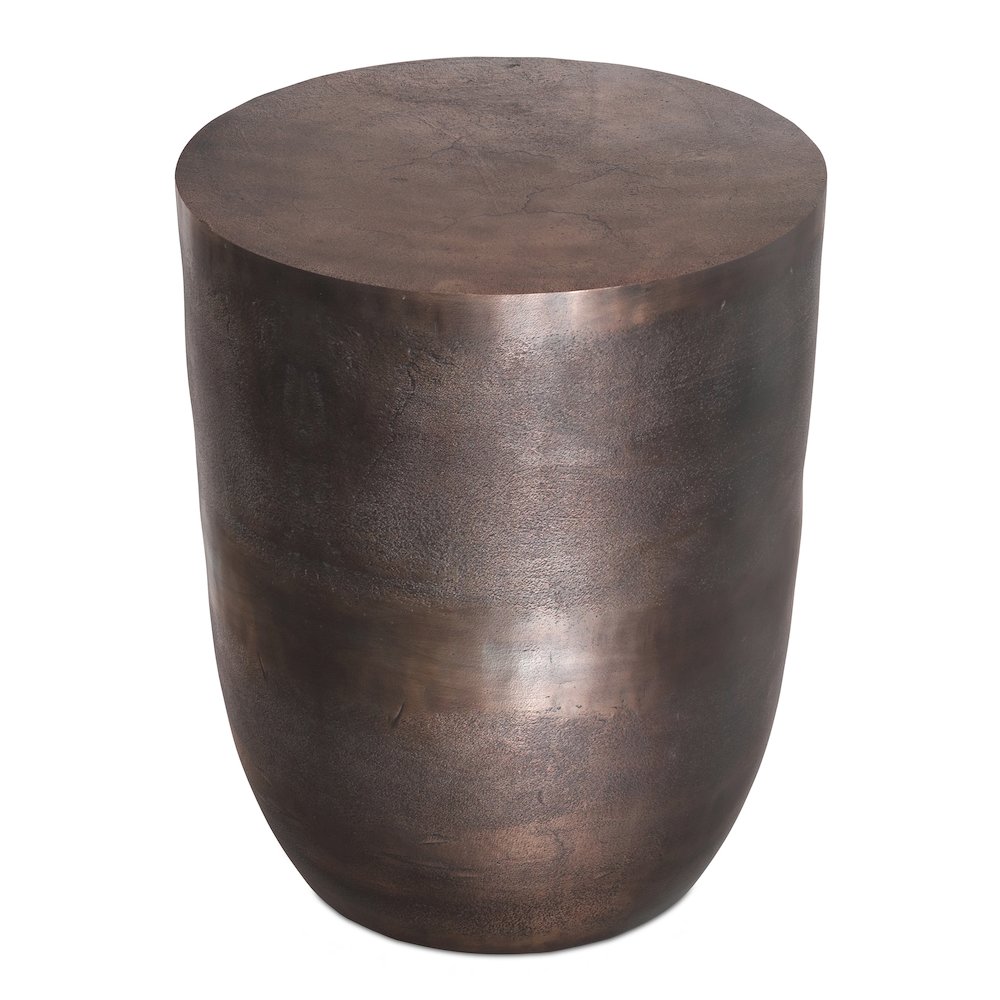 16.5 inch Wide Metal Accent Table in Antique Copper Cast Aluminum, Assembled. Picture 3