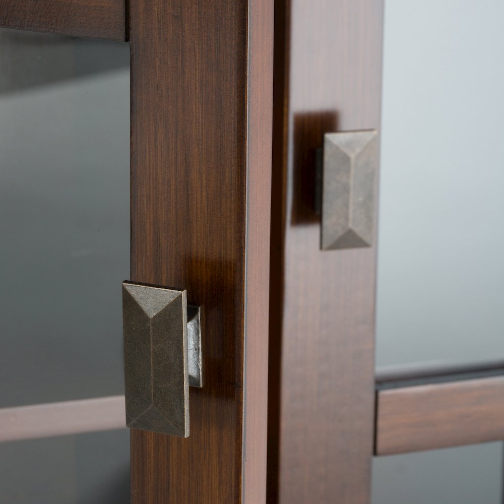 Artisan Solid Wood Low Storage Cabinet In Russet Brown. Picture 3