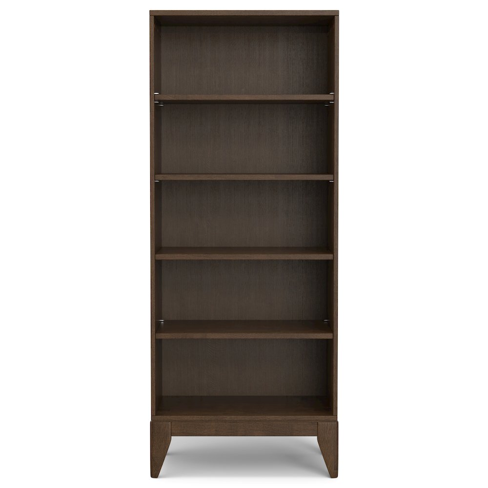 72 inch Wide TV Stand with Two 24 inch Wide Bookcases in Walnut Brown (Set of 3). Picture 4