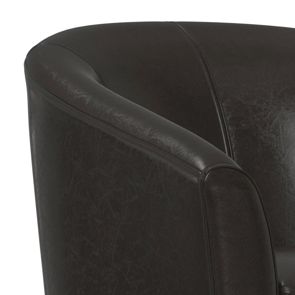 Austin 30 inch Wide Contemporary Tub Chair in Brown Vegan Leather. Picture 2