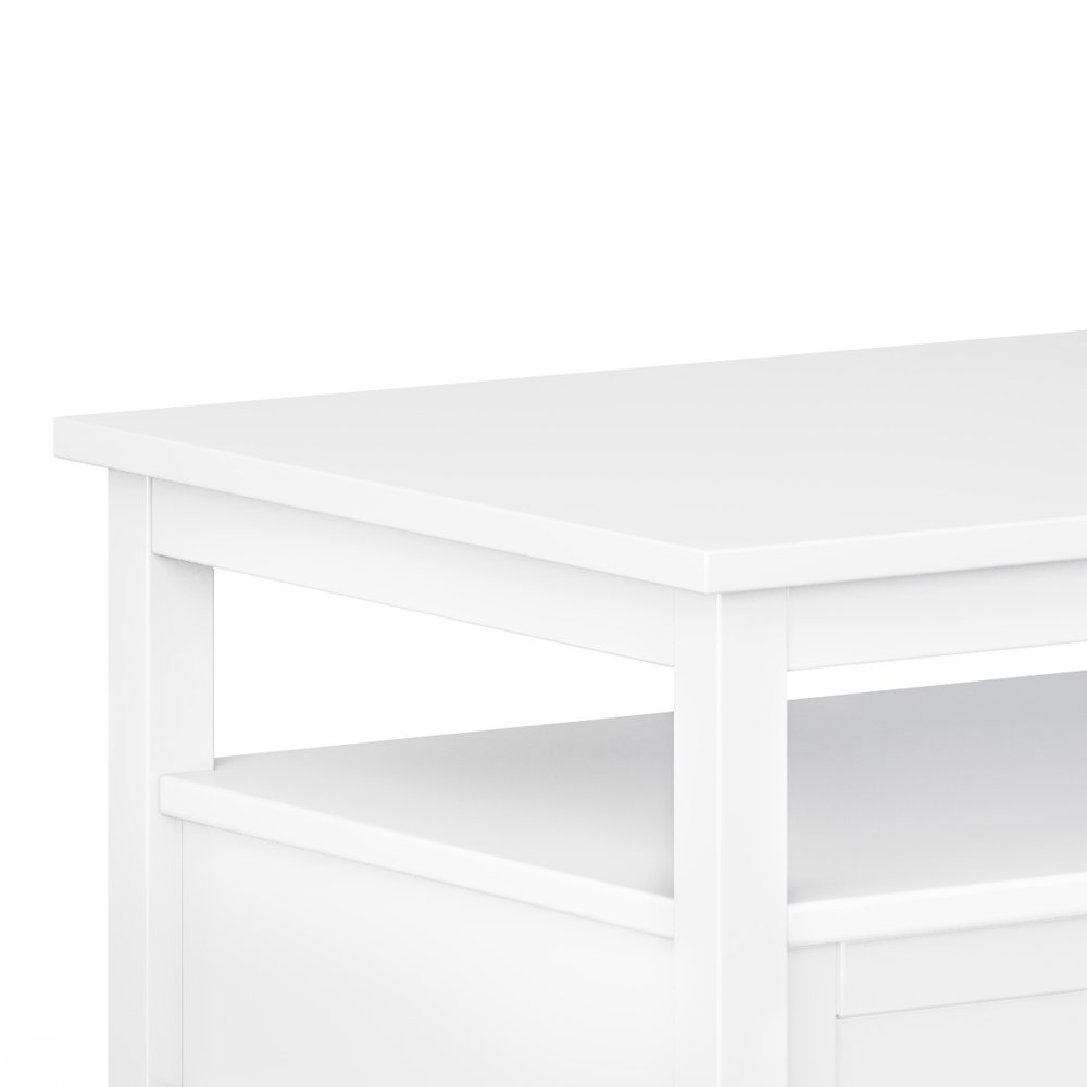 48 inch Wide Coffee Table with 2 14 inch Wide End Tables in White (Set of 3). Picture 6