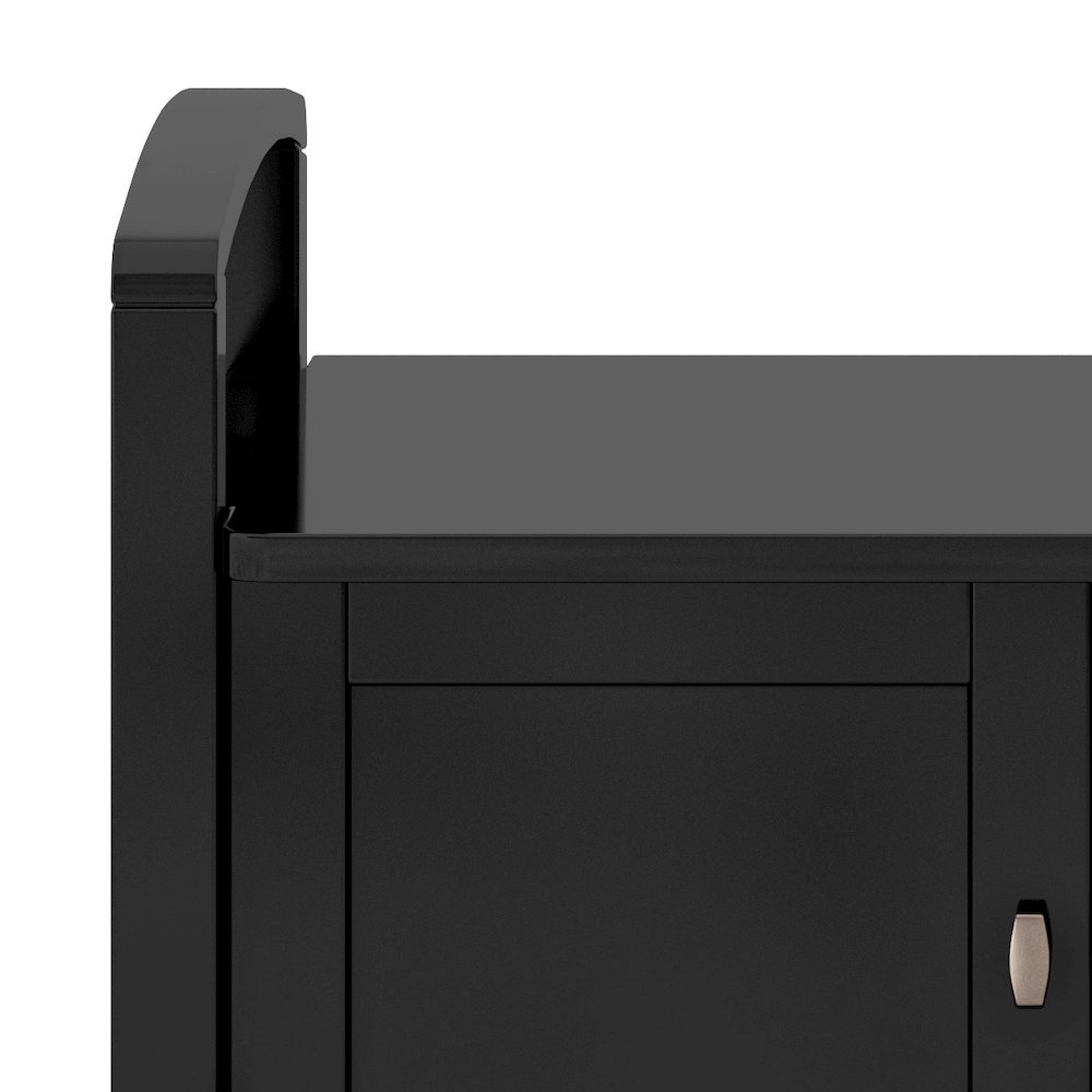 Warm Shaker Solid Wood Entryway Storage Bench In Black. Picture 4