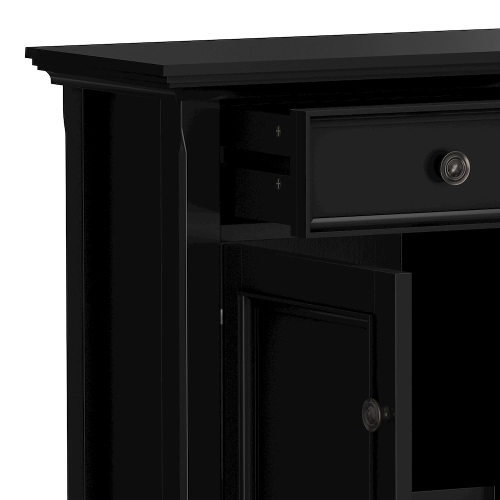 Amherst 36 inch Wide Solid Wood Transitional Storage Cabinet in Black. Picture 2