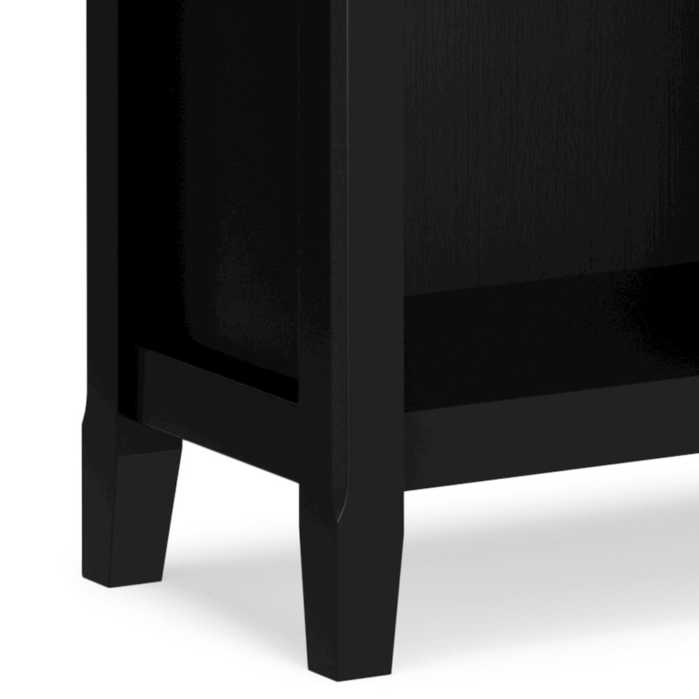 Amherst 24 inch Wide Solid Wood Transitional 5 Shelf Bookcase in Black. Picture 3
