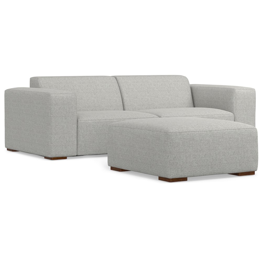Rex 2-Seater Modular Sofa And Ottoman Set In Tightly Woven Performance Fabric. Picture 1