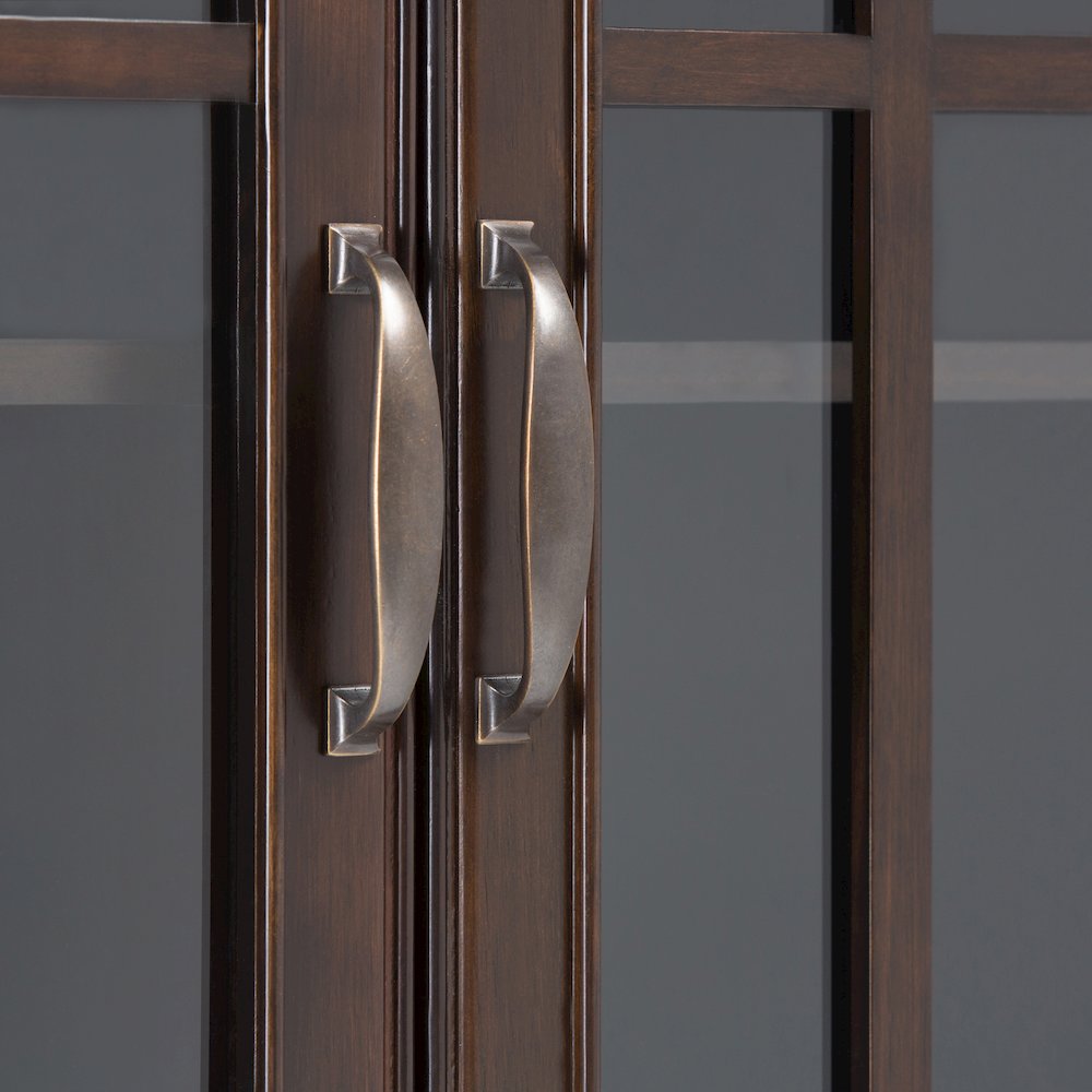 Connaught Solid Wood Tall Storage Cabinet In Dark Chestnut Brown. Picture 2