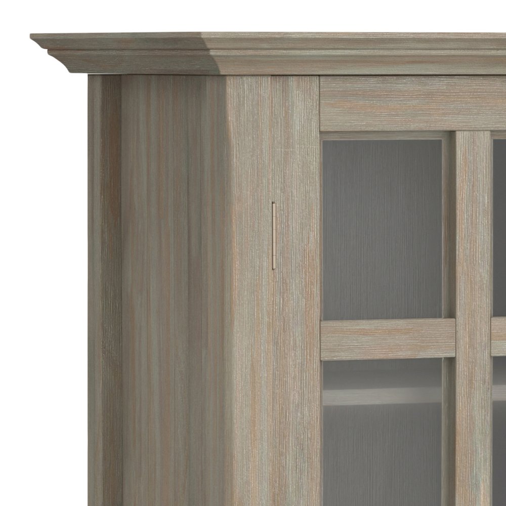 Acadian Solid Wood Medium Storage Cabinet In Distressed Grey. Picture 2