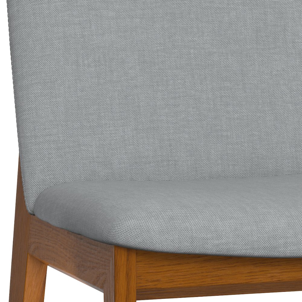 Selena Dining Chair (Set of 2) in Light Grey Linen Look Fabric. Picture 7
