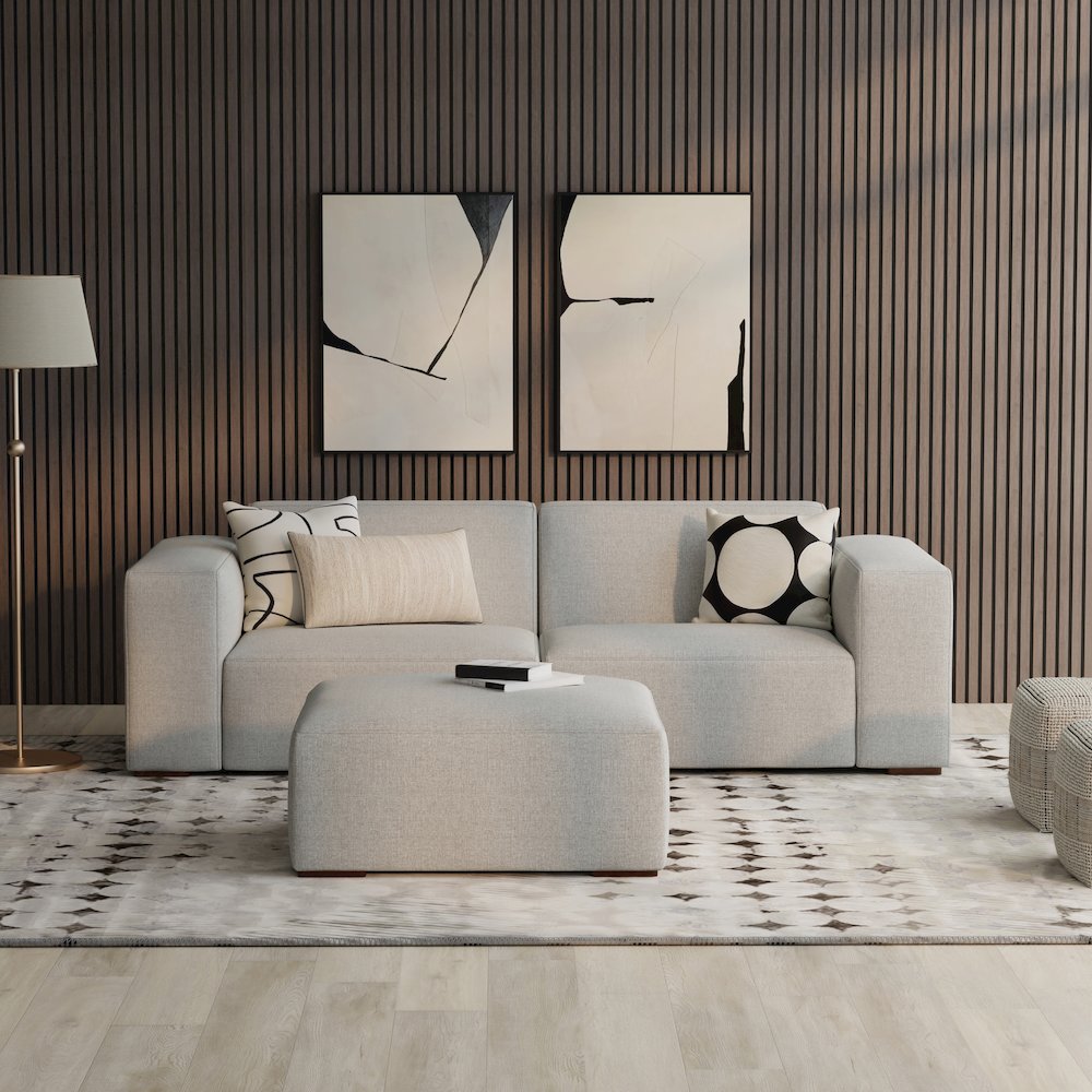 Rex 2-Seater Modular Sofa And Ottoman Set In Tightly Woven Performance Fabric. Picture 5