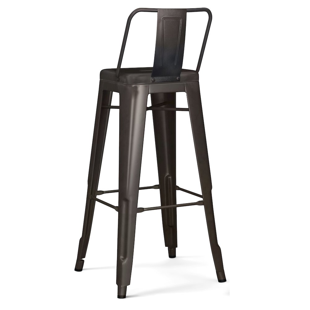 Rayne 30 Inch Metal Bar Stool (Set Of 2) In Gun Metal Grey. Picture 2