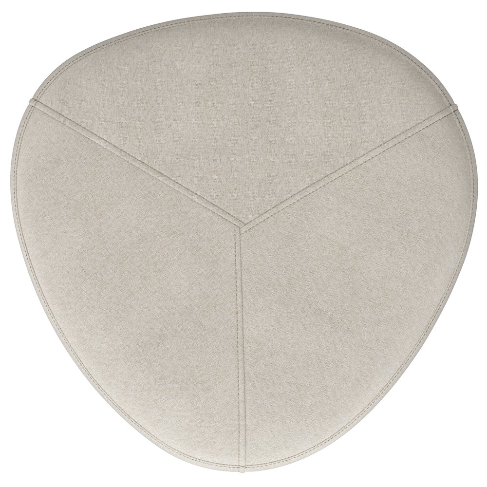 Moore Small Ottoman In Natural Linen Look Fabric. Picture 3