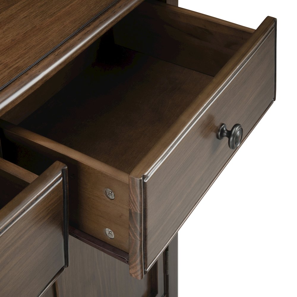 Connaught Solid Wood Entryway Storage Cabinet In Rustic Natural Aged Brown. Picture 4
