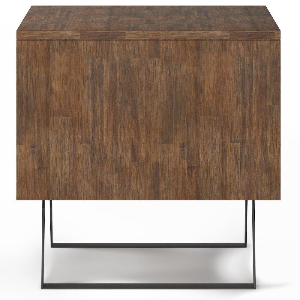 Lowry Solid Acacia Wood End Table In Rustic Natural Aged Brown. Picture 3