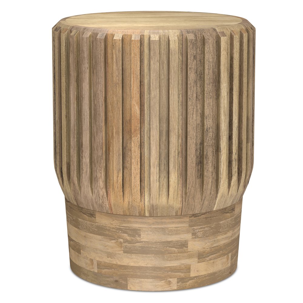 Lyall 16 inch Wide Solid Mango Contemporary End Table in Natural, Assembled. Picture 2