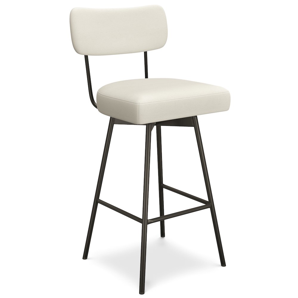 Giselle Swivel Bar Stool (Set Of 2) In Natural  Polyester Linen. Picture 1