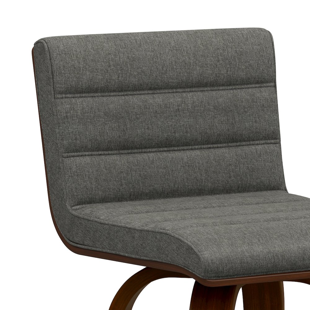 Roland Swivel Bar Stool In Grey Linen Look Fabric. Picture 4