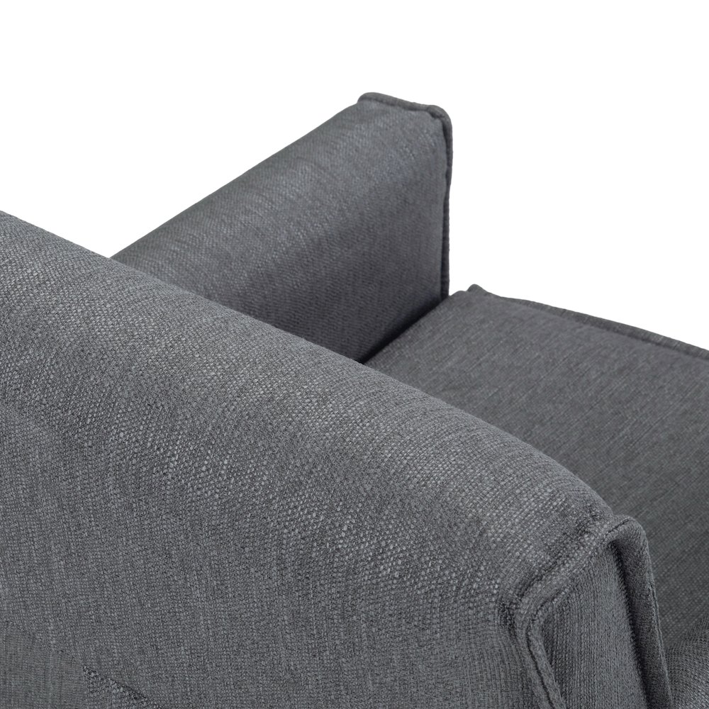 Warren Accent Chair with Hairpin Legs in Slate Grey Woven Fabric. Picture 5