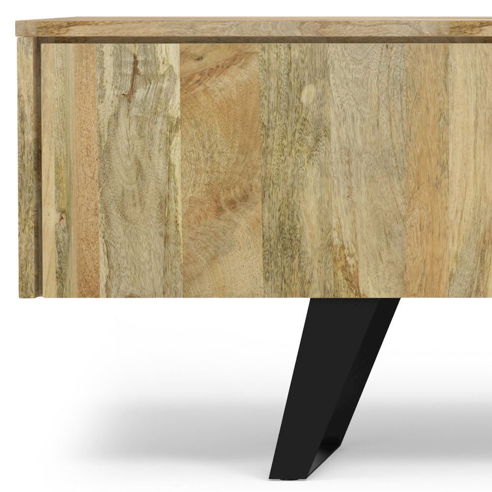 Lowry Solid Mango Wood 72 Inch Tv Media Stand In Natural For Tvs Up To 80 Inches. Picture 4