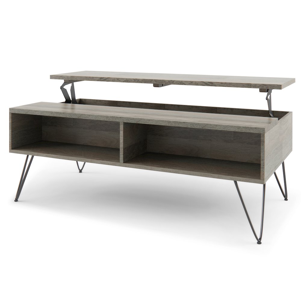 Hunter SOLID MANGO WOOD Lift Top Coffee Table in Grey. Picture 5