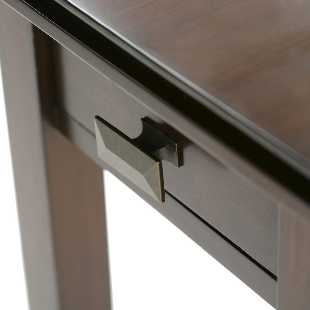 14 inch Solid Wood Transitional Narrow Side Table in Russet Brown (Set of 2). Picture 2