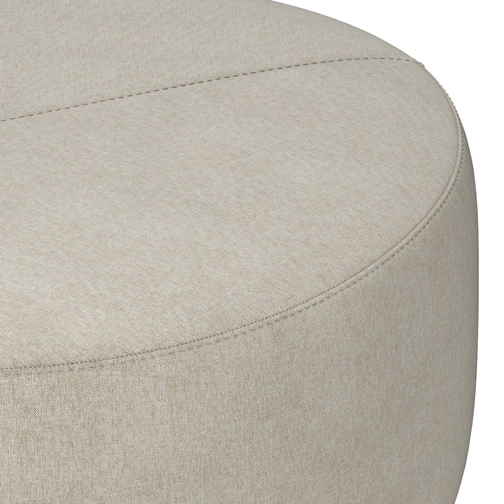 Moore Large Ottoman In Natural Linen Look Fabric. Picture 4