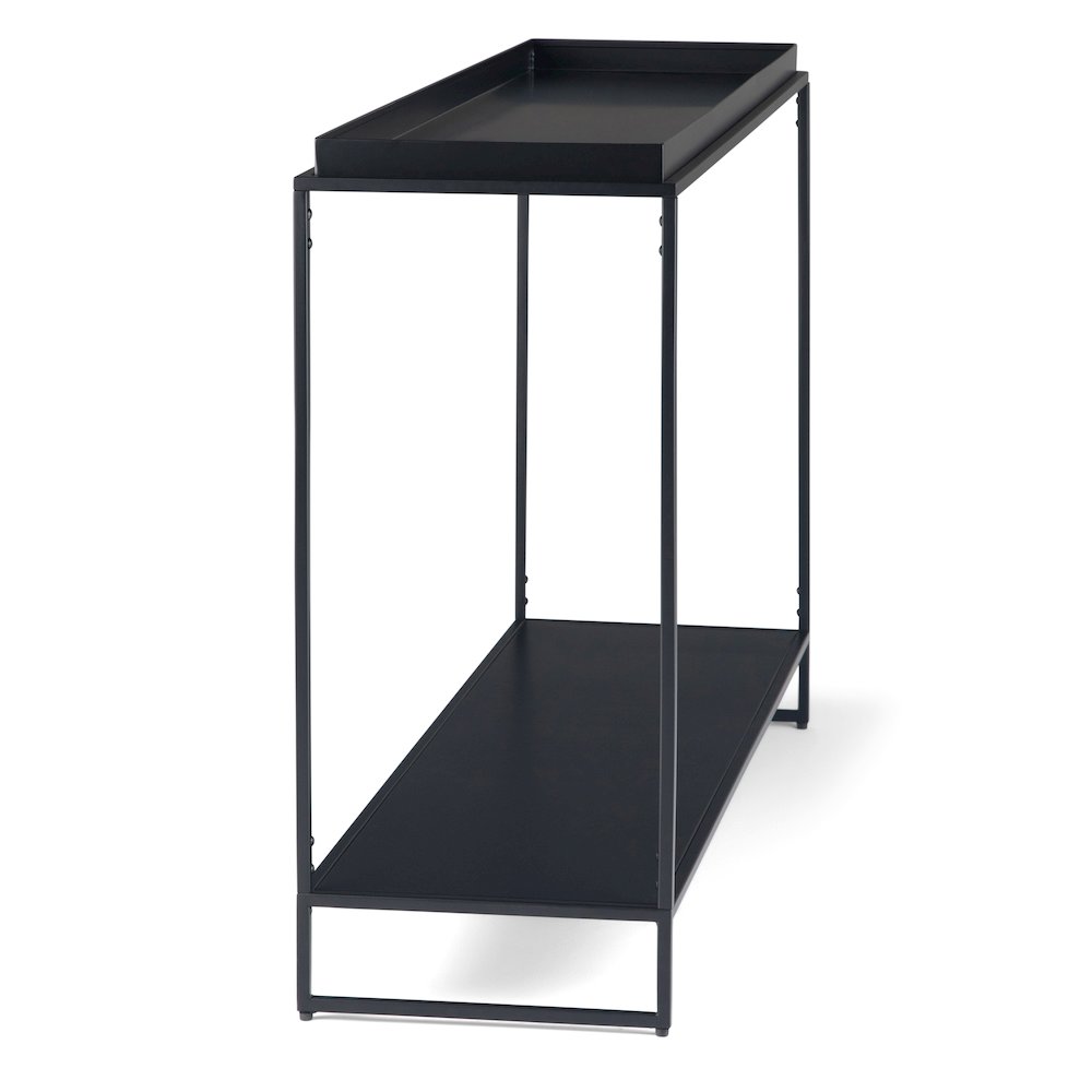 Garner Tray Top Console Table in Black. Picture 4