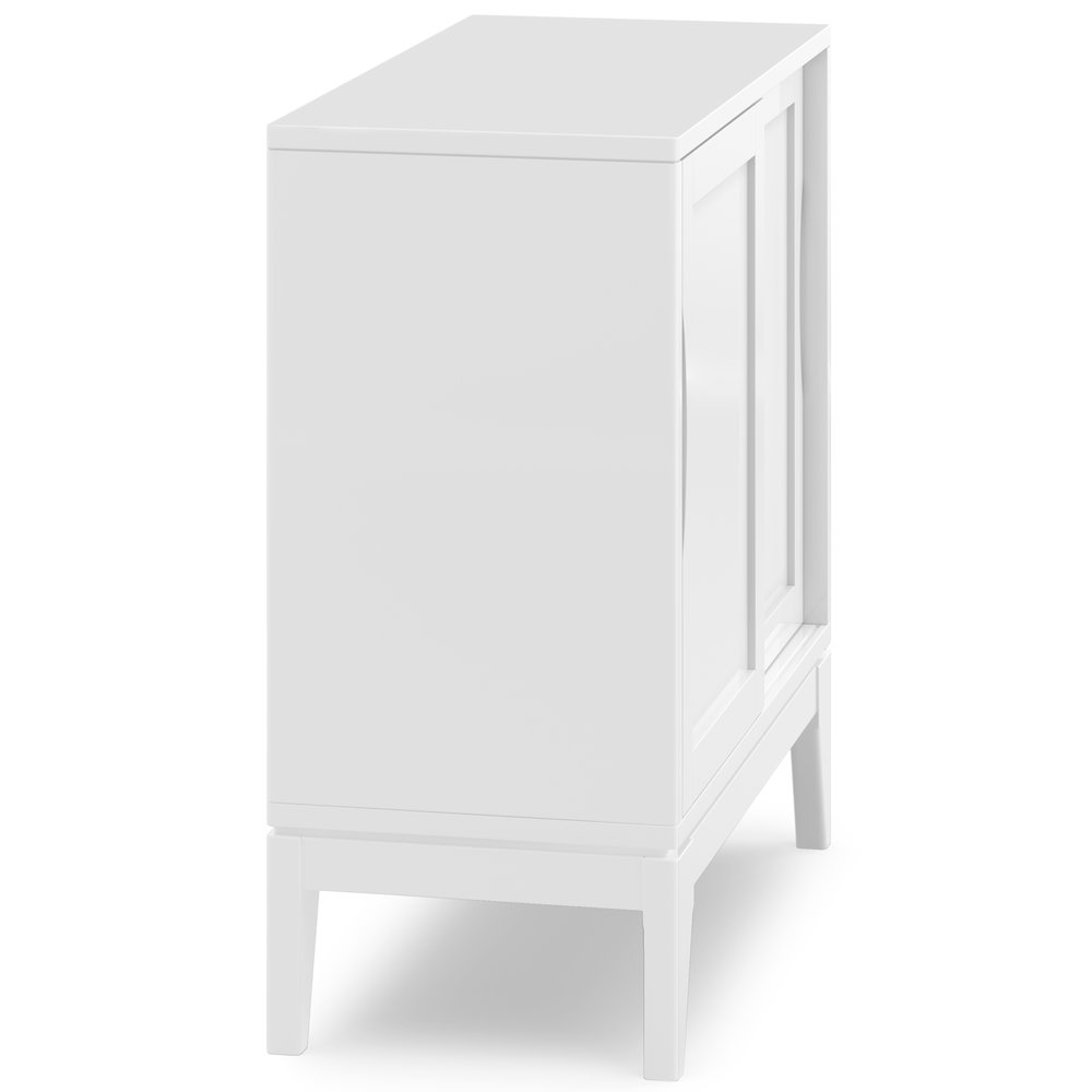 Harper Solid Hardwood Low Storage Cabinet In White. Picture 3