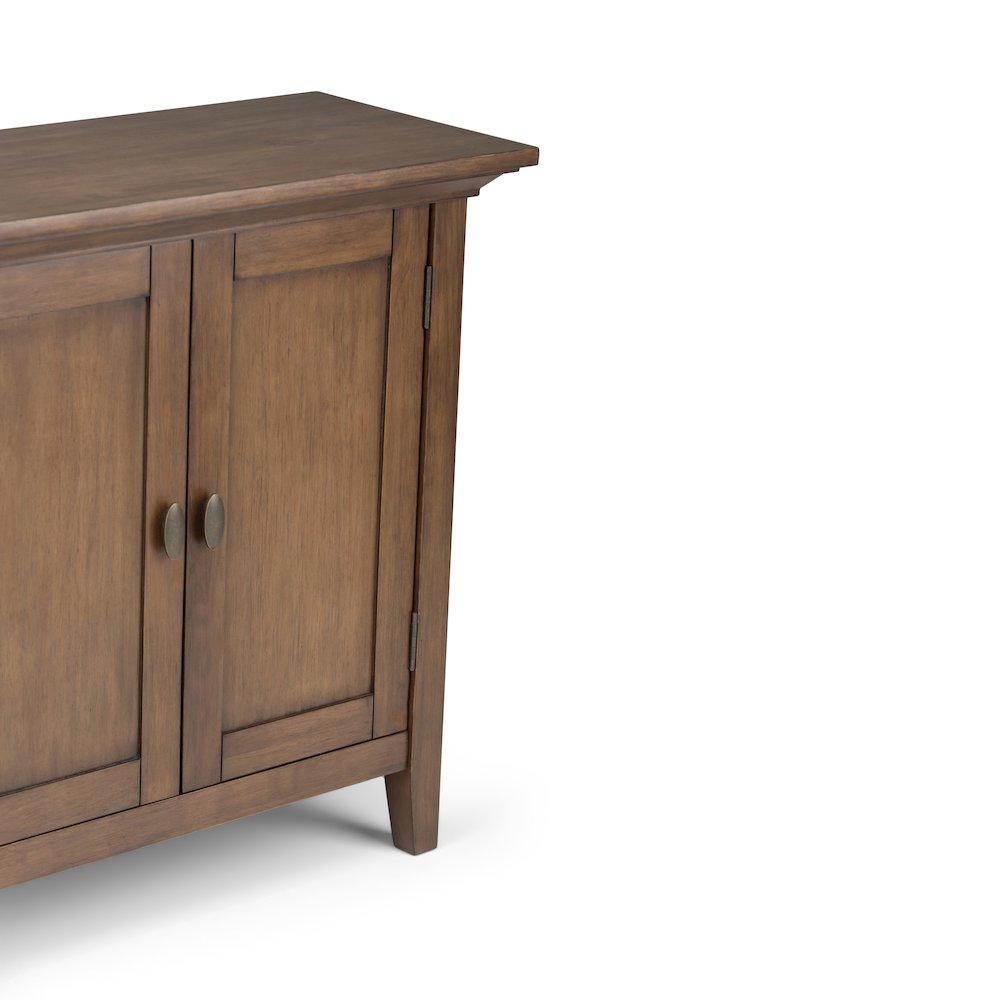 Redmond Solid Wood Low Storage Cabinet In Rustic Natural Aged Brown. Picture 4