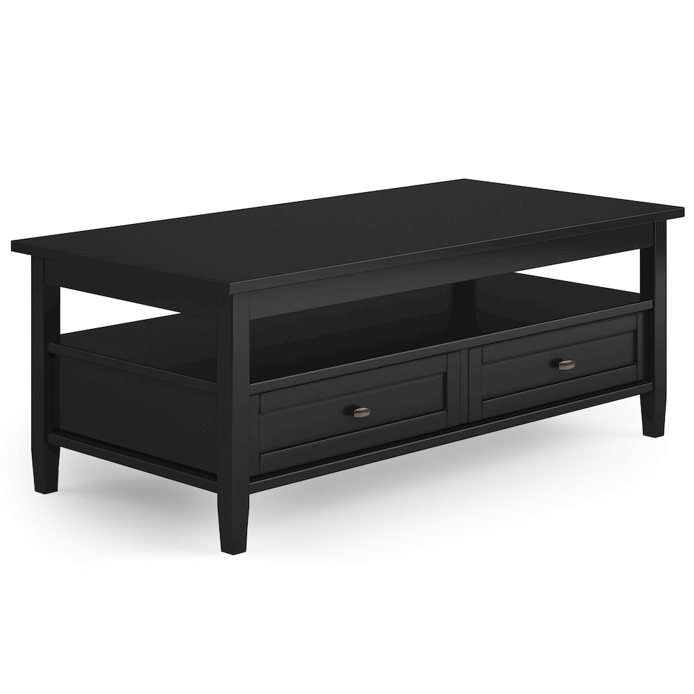 48 inch Wide Coffee Table with 2 14 inch Wide End Tables in Black (Set of 3). Picture 2