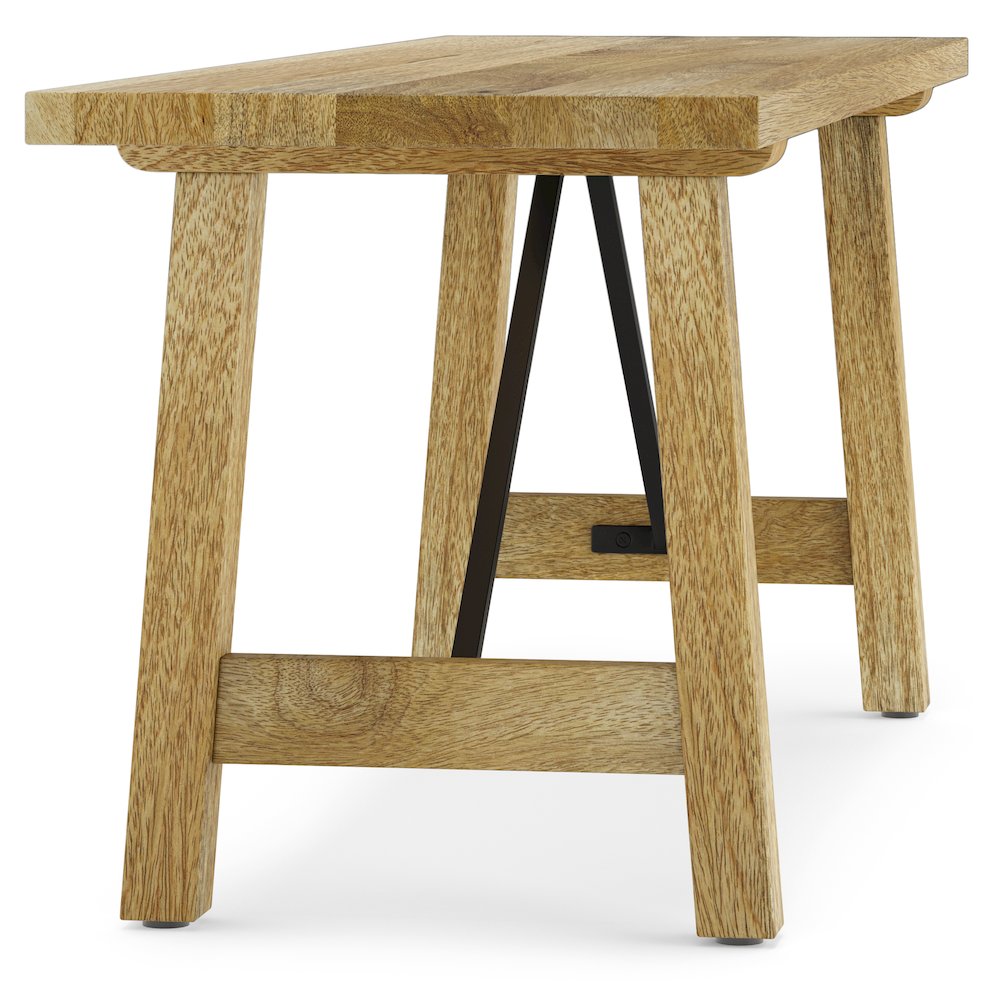 Harvey Solid Mango Wood Bench In Natural. Picture 3