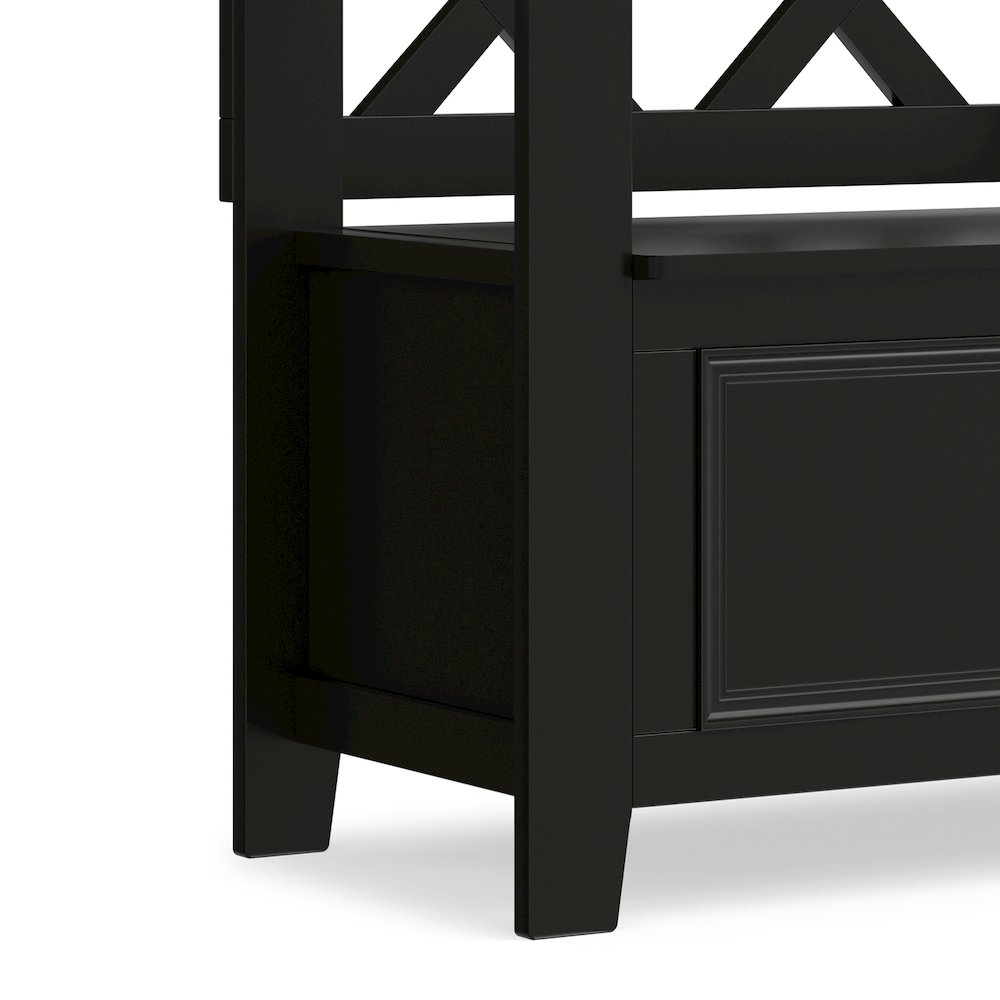 Amherst Solid Wood 36 inch Wide Transitional Entryway Storage Bench in Black. Picture 5