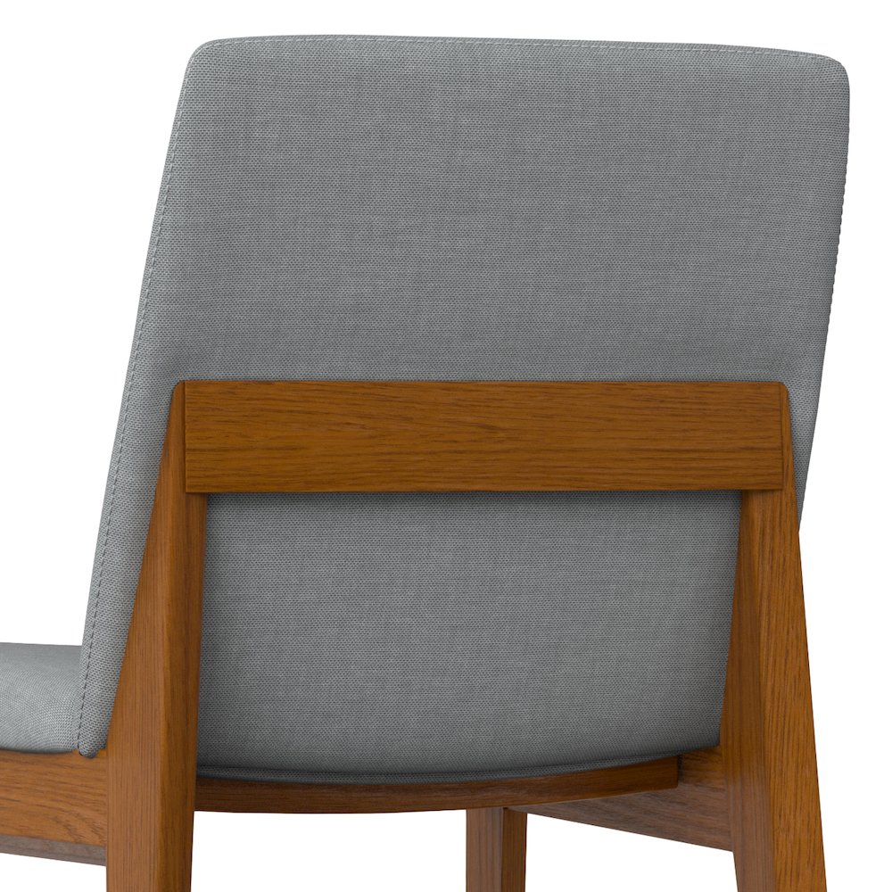 Selena Dining Chair (Set of 2) in Light Grey Linen Look Fabric. Picture 10
