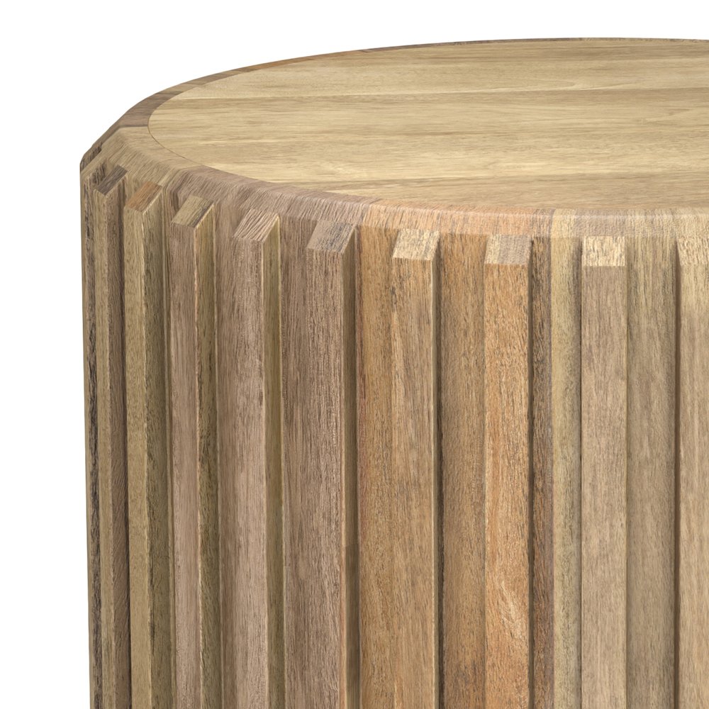 Lyall 16 inch Wide Solid Mango Contemporary End Table in Natural, Assembled. Picture 4