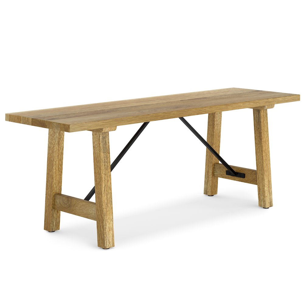 Harvey Solid Mango Wood Bench In Natural. Picture 1