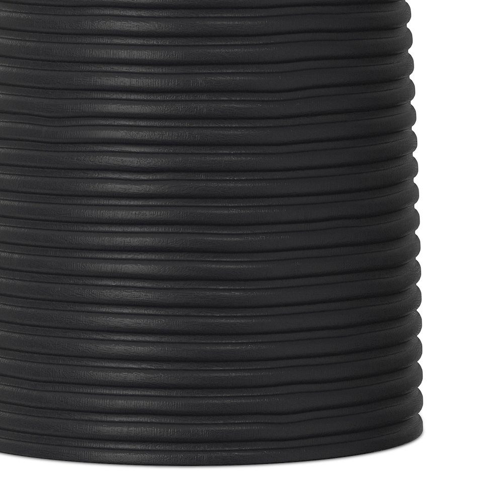 Boyd 13 inch Wide Solid Mango Contemporary Ribbed Accent Table in Black. Picture 6