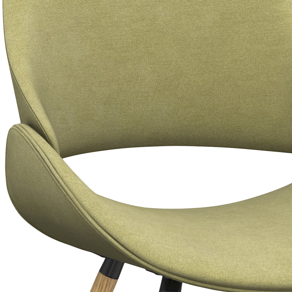 Malden Bentwood Dining Chair With Light Wood In Acid Green Woven Fabric. Picture 4