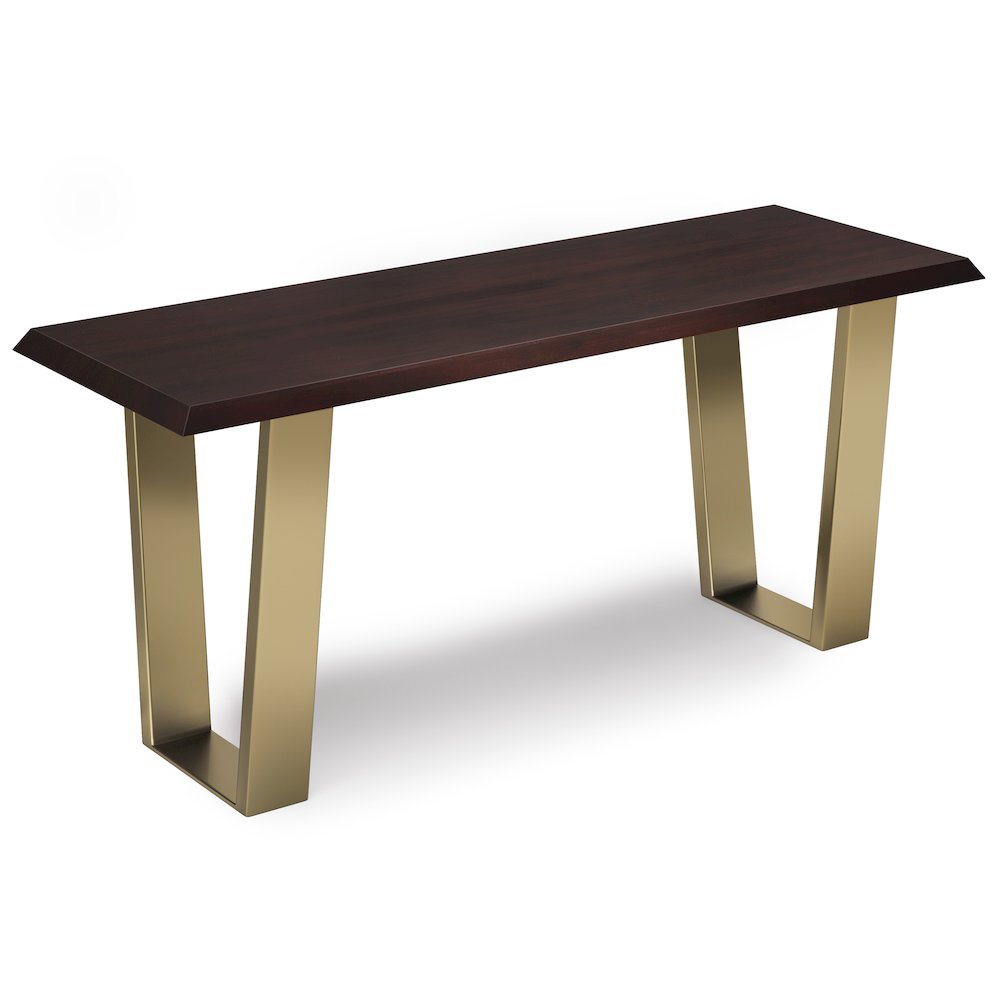 Lewis Solid Acacia Wood Bench In Cognac. Picture 1