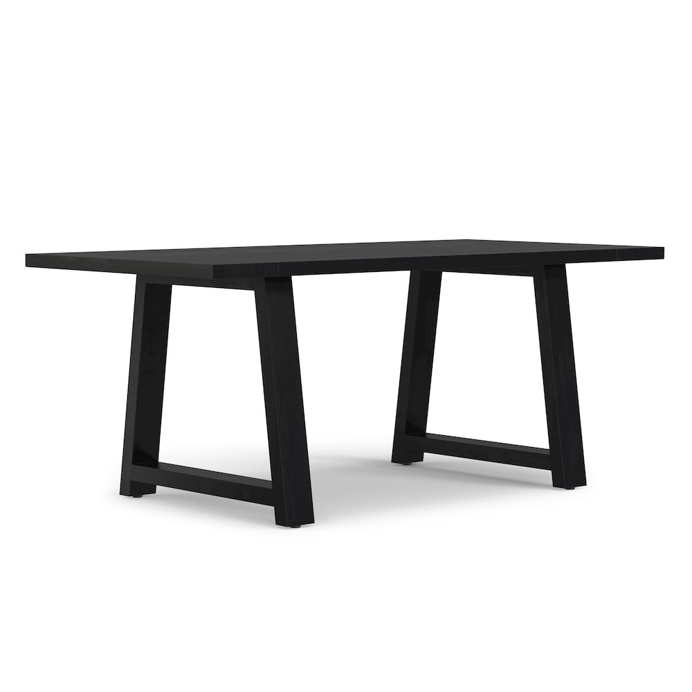 Whitley 72 inch Wide Solid Mango Farmhouse Dining Table in Black. Picture 1
