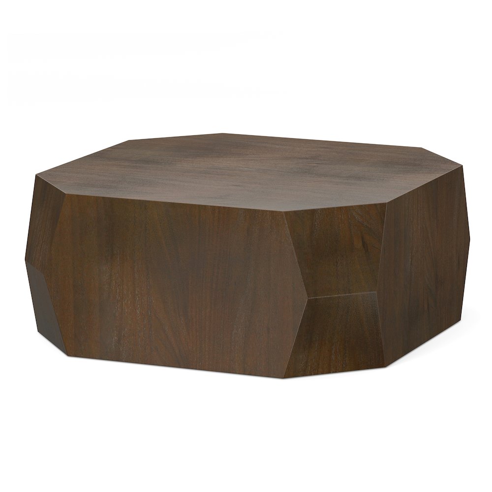 Eisley 39 inch Wide Acacia Wood Contemporary Coffee Table in Walnut, Assembled. Picture 1