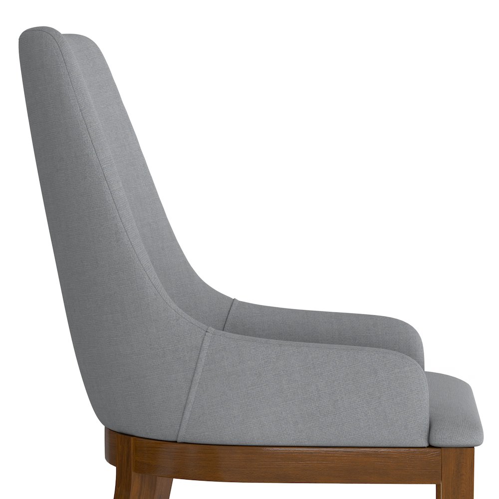 Stephanie Dining Chair (Set of 2) in Light Grey Linen Look Fabric. Picture 9