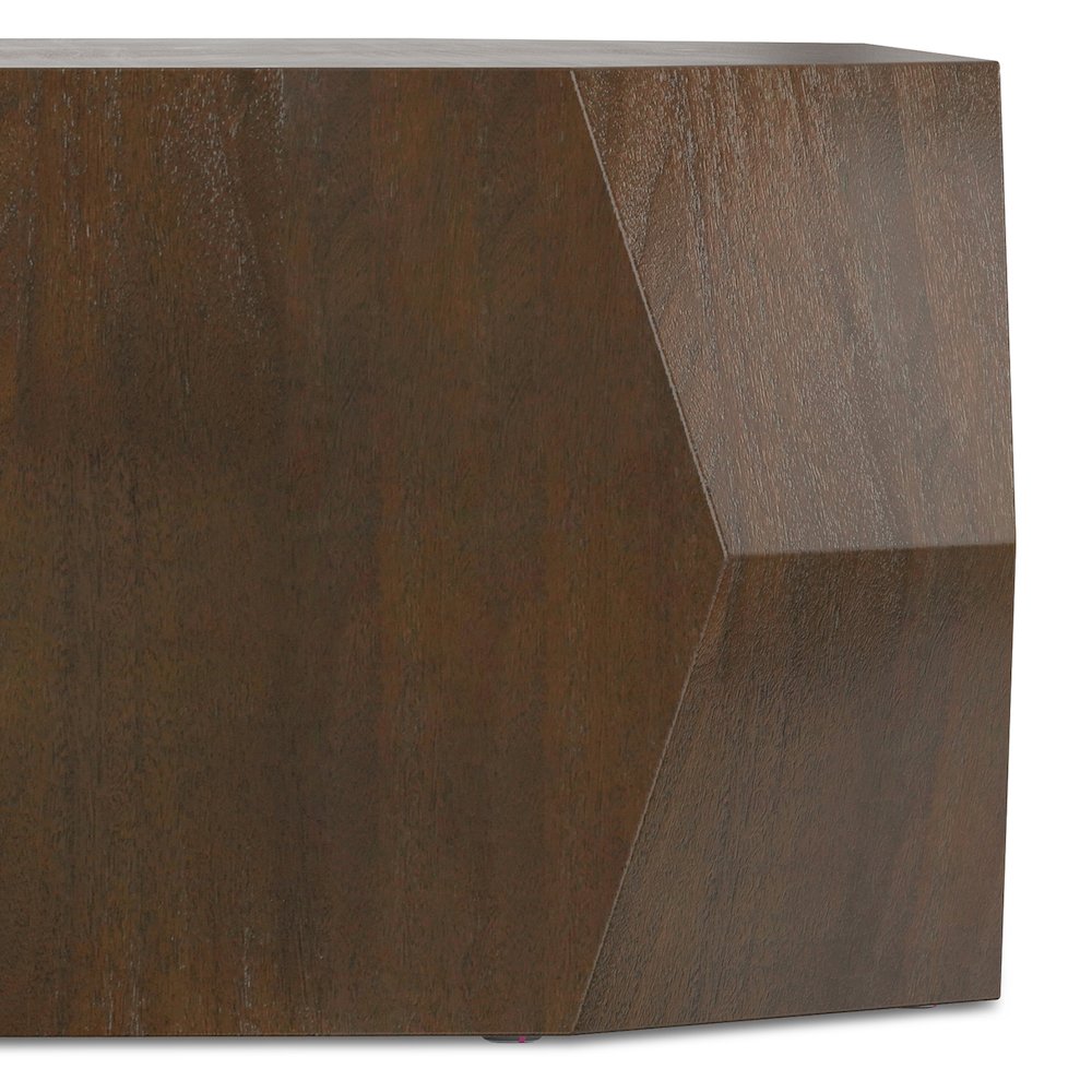 Eisley 39 inch Wide Acacia Wood Contemporary Coffee Table in Walnut, Assembled. Picture 5