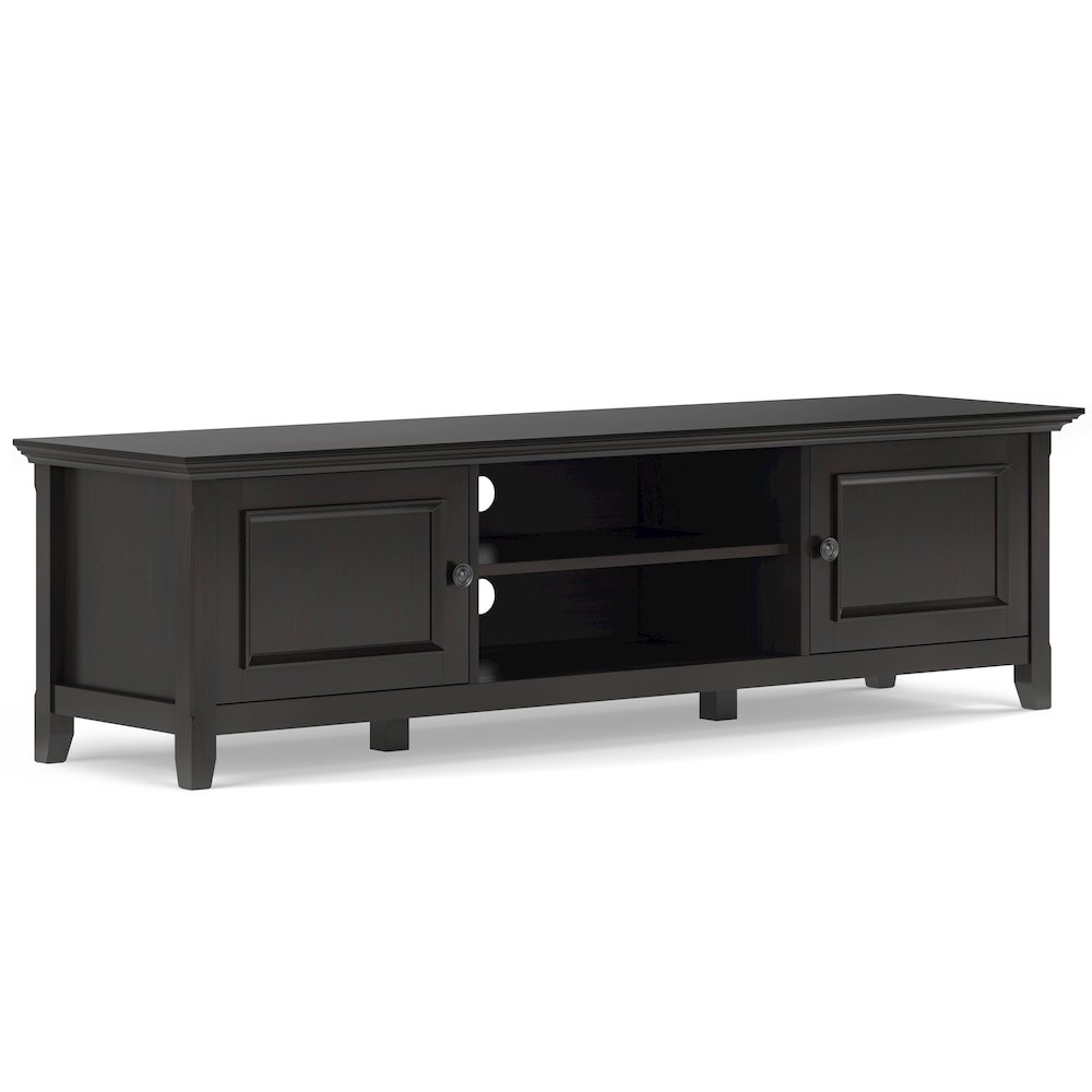 72"W Low TV Stand with Two 24"W 5 Shelf Bookcases in Hickory Brown (Set of 3). Picture 2