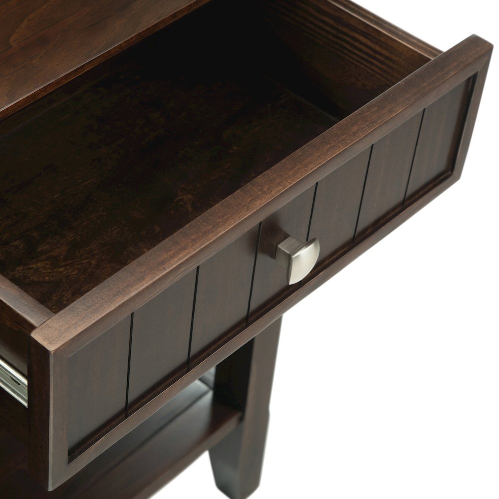 Acadian Solid Wood Wide Console Sofa Table In Brunette Brown. Picture 4